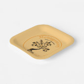 Individuelle Name Family Wiedersehen Trendy Orange Pappteller (Gewinkelt)