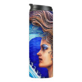 Individuelle Name Fantasy Ocean Wave Goddess Thermosbecher (Nach rechts gedreht)