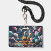 Individuelle Name Fantasy Space Kid Ausweis (Vorderseite mit Lanyard)