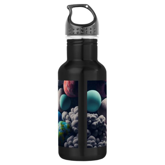 Individuelle Name Fantasy Space Kid Edelstahlflasche (Rückseite)