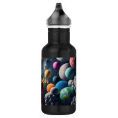 Individuelle Name Fantasy Space Kid Edelstahlflasche (Rechts)