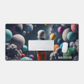 Individuelle Name Fantasy Space Kid Schreibtischunterlage (Tastatur & Maus)