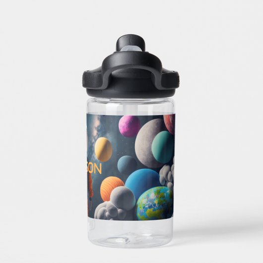 Individuelle Name Fantasy Space Kid Trinkflasche (Rückseite)