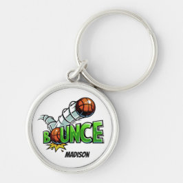 Individuelle Name & Farbe BOUNCE Basketball Schlüs Schlüsselanhänger