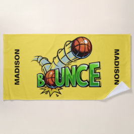 Individuelle Name & Farbe BOUNCE Basketballhandtuc Strandtuch