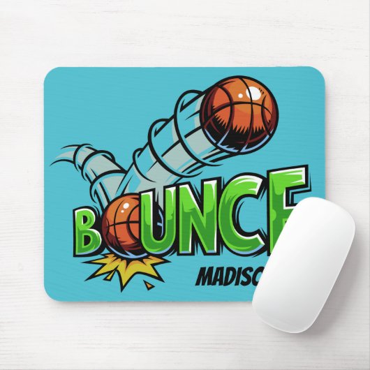 Individuelle Name & Farbe "Bounce" Basketballmouse Mousepad (Mit Mouse)