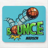 Individuelle Name & Farbe "Bounce" Basketballmouse Mousepad (Vorne)