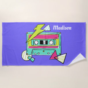 Individuelle Name & Farbe Casette Strandtuch Tape