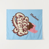 Individuelle Name & Farbe Eiscreme Wandteppich (Vorderseite (Horizontal))