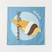 Individuelle Name & Farbe Eiscreme Wandteppich (Vorderseite (Horizontal))