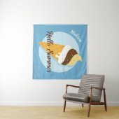 Individuelle Name & Farbe Eiscreme Wandteppich (Beispiel (Horizontal))