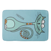 Individuelle Name & Farbe Funny Cat Badematten (Vorderseite)