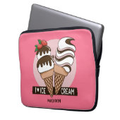 Individuelle Name & Farbe Ice Creme Lover Laptop-Ä Laptopschutzhülle (Vorderseite Links)
