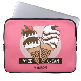 Individuelle Name & Farbe Ice Creme Lover Laptop-Ä Laptopschutzhülle