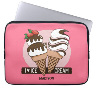 Individuelle Name & Farbe Ice Creme Lover Laptop-Ä Laptopschutzhülle