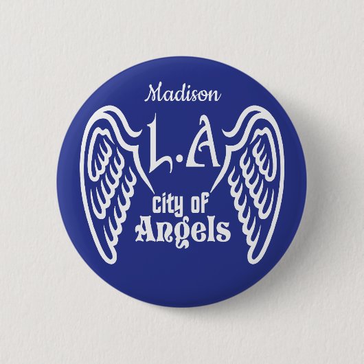Individuelle Name & Farbe L.A. Flügelknopf Button (Vorderseite)