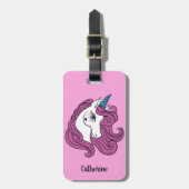 Individuelle Name & Farbe Niedlich Einhorngepäck Gepäckanhänger (Vorderseite vertikal)