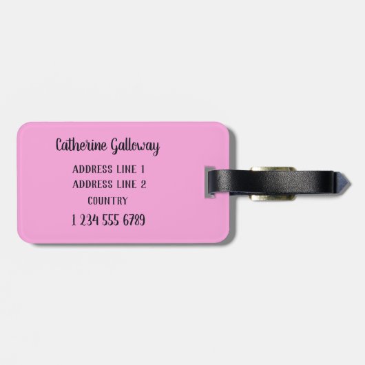 Individuelle Name & Farbe Niedlich Einhorngepäck Gepäckanhänger (Rückseite horizontal)