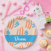 Individuelle Name Farbe Striche gemustert Pappteller (Party)