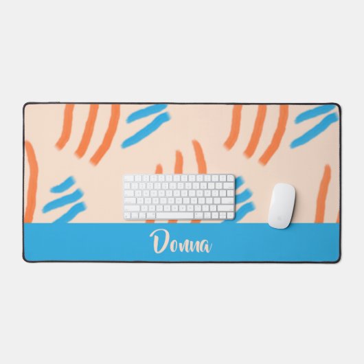 Individuelle Name Farbe Striche gemustert Schreibtischunterlage (Tastatur & Maus)