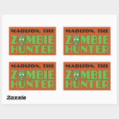 Individuelle Name & Farbe Zombie Hunter Aufkleber (Blatt)