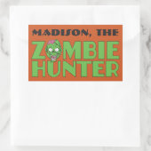 Individuelle Name & Farbe Zombie Hunter Aufkleber (Tasche)