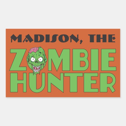 Individuelle Name & Farbe Zombie Hunter Aufkleber (Vorderseite)