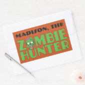 Individuelle Name & Farbe Zombie Hunter Aufkleber (Umschlag)