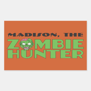 Individuelle Name & Farbe Zombie Hunter Aufkleber
