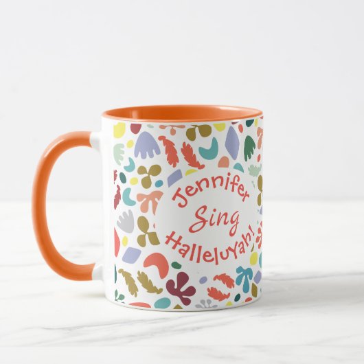 Individuelle Name-Farbenfroh Tasse (Links)