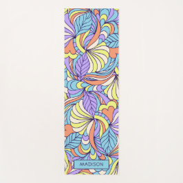 Individuelle Name Farbenfrohe Doodles reversibel Y Yogamatte