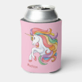 Individuelle Name Farbenfrohe Einhorn Dosenkühler (Kanne Rückseite)
