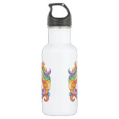 Individuelle Name Farbenfrohe Einhorn Edelstahlflasche (Rückseite)