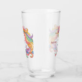 Individuelle Name Farbenfrohe Einhorn Glas (Rechts)