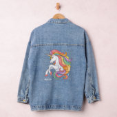 Individuelle Name Farbenfrohe Einhorn Jeansjacke (Hangar)