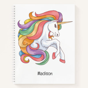 Individuelle Name Farbenfrohe Einhorn Notizblock