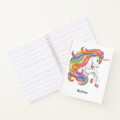 Individuelle Name Farbenfrohe Einhorn Notizblock (Innenseite)