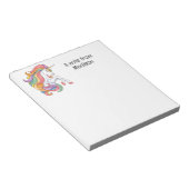 Individuelle Name Farbenfrohe Einhorn Notizblock (angewinkelt)