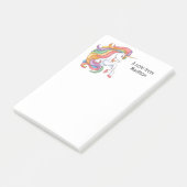 Individuelle Name Farbenfrohe Einhorn Post-it Klebezettel (angewinkelt)