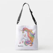 Individuelle Name Farbenfrohe Einhorn Tragetaschen Mit Langen Trägern (Rückseite)