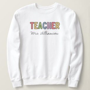Individuelle Name Farbenfrohe Lehrer Wertgutschein Sweatshirt