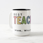Individuelle Name Farbenfrohe Lehrer Wertgutschein Zweifarbige Tasse (Vorderseite Links)
