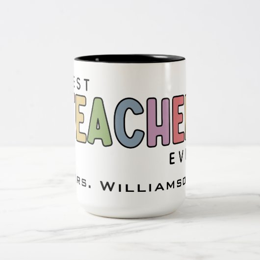 Individuelle Name Farbenfrohe Lehrer Wertgutschein Zweifarbige Tasse (Mittel)