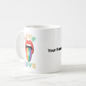 Individuelle Name farbenfrohe LGBTQ Monat Kaffeetasse (Vorderseite Links)