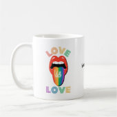 Individuelle Name farbenfrohe LGBTQ Monat Kaffeetasse (Links)