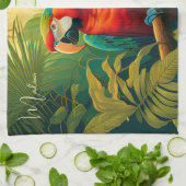 Individuelle Name farbenfrohe Papageien Geschirrtuch (Gefaltet)