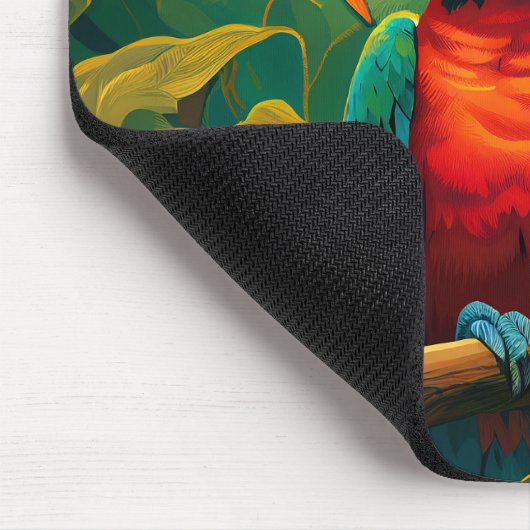 Individuelle Name farbenfrohe Papageien Mousepad (Ecke)
