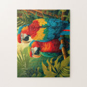 Individuelle Name farbenfrohe Papageien Puzzle (Vertikal)