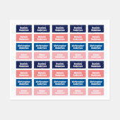 Individuelle Name | Farbenfrohe Punkte Kleidung Ki Etiketten (Blatt)