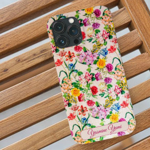 Individuelle Name Farbenfrohe Wildblumen Feminine  Case-Mate iPhone Hülle